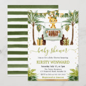 Waterverf Oerwoud Giraffe Baby shower Kaart (Voorkant / Achterkant)