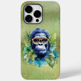 Waterverf Oerwoud Gorilla met zonnebril & bladeren Case-Mate iPhone 14 Pro Max Hoesje