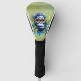 Waterverf Oerwoud Gorilla met zonnebril & bladeren Golfheadcover