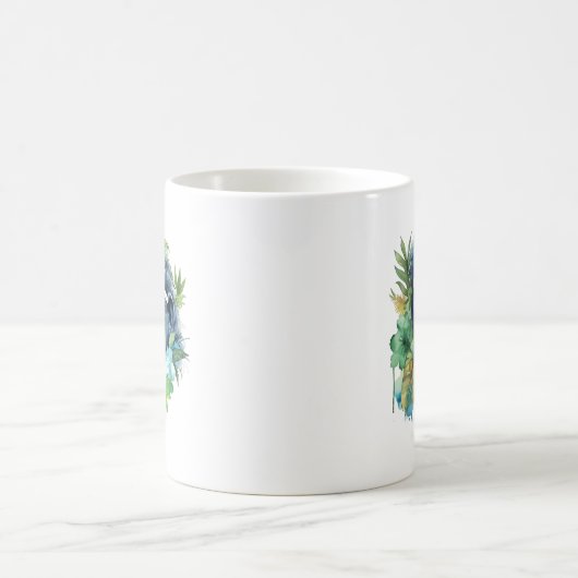 Waterverf Oerwoud Gorilla met zonnebril & bladeren Koffiemok (Center)