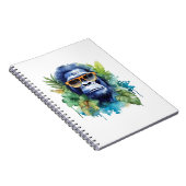 Waterverf Oerwoud Gorilla met zonnebril & bladeren Notitieboek (Rechterzijde)
