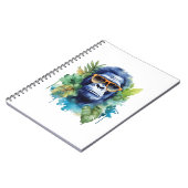 Waterverf Oerwoud Gorilla met zonnebril & bladeren Notitieboek (Linkerzijde)