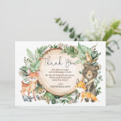 Waterverf Oerwoud groen wilde dieren dank u Bedankkaart (Staand voorkant)