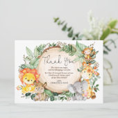 Waterverf Oerwoud groen wilde dieren dank u Bedankkaart (Staand voorkant)