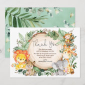 Waterverf Oerwoud groen wilde dieren dank u Bedankkaart (Voorkant / Achterkant)