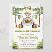 Waterverf Oerwoud Monkey Kids Verjaardag Kaart (Voorkant)