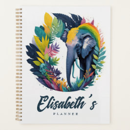 Waterverf Oerwoud olifant Planner