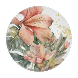 Waterverf Oerwoud Orchid Flowers Snijplank