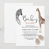 Waterverf Oerwoud Safari Animal Girl Baby shower Kaart (Voorkant / Achterkant)