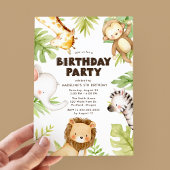 Waterverf Oerwoud Safari Animals Birthday Kaart