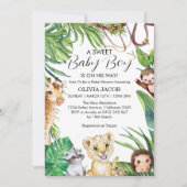Waterverf Oerwoud Safari Animals Boy Baby shower Kaart (Voorkant)