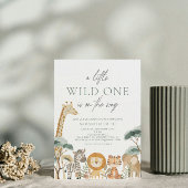 Waterverf Oerwoud Safari Dieren Baby shower Kaart