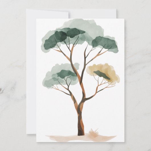 Waterverf Oerwoud Safari Dieren Baby shower Kaart (Achterkant)