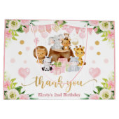 Waterverf Oerwoud Safari Floral Birthday Groot Cadeauzakje (Achterkant)