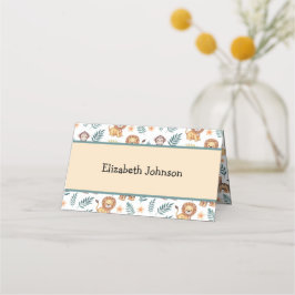 Waterverf Oerwoud Safaridieren Tropische bladeren Plaatskaartje