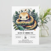 Waterverf Oerwoud Snake Verjaardag Kaart (Staand voorkant)