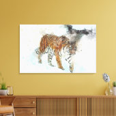 Waterverf Oerwoud Tiger Canvas Afdruk (Insitu (Woonkamer))