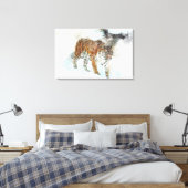 Waterverf Oerwoud Tiger Canvas Afdruk (Insitu (Slaapkamer))