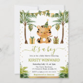 Waterverf Oerwoud Tijger Baby Jongensdouche Kaart (Voorkant)