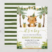 Waterverf Oerwoud Tijger Baby Jongensdouche Kaart (Voorkant / Achterkant)