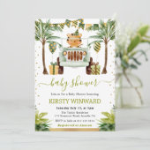 Waterverf Oerwoud Tijger Baby shower Kaart (Staand voorkant)