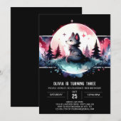 Waterverf Oerwoud Wolf Verjaardag Kaart (Voorkant / Achterkant)