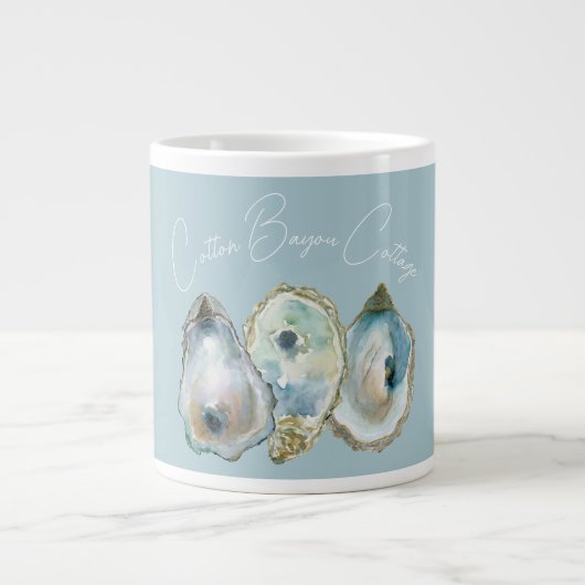 Waterverf Oester Grote Koffiekop (Voorkant)