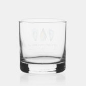 Waterverf Oester Kust Bruiloft aan Zee Whisky Glas (Achterkant)