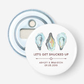 Waterverf Oester Kust Bruiloft Button Flesopener (Voorkant)