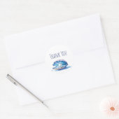 Waterverf oester met parel dank u ronde sticker (Envelop)