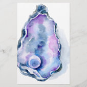 Waterverf oester schelp met peren briefpapier (Voorkant)