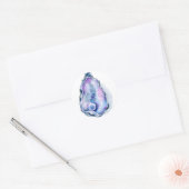 Waterverf oester schelp met peren ronde sticker (Envelop)