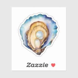 Waterverf Oester Schelp Op Maat Gemaakte Vinyl Sti Sticker