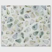 Waterverf oester schelpen cadeauverpakking cadeaupapier (Vlak)