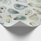 Waterverf oester schelpen cadeauverpakking cadeaupapier (Hoek)