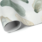 Waterverf oester schelpen cadeauverpakking cadeaupapier (Rol Hoek)