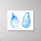 Waterverf oester schelpen canvas print (Voorkant)