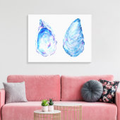 Waterverf oester schelpen canvas print (Insitu (Woonkamer))