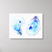 Waterverf oester schelpen canvas print (Voorkant)