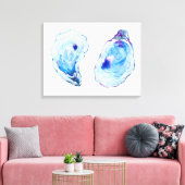 Waterverf oester schelpen canvas print (Insitu (Woonkamer))