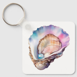 Waterverf Oester Sleutelhanger