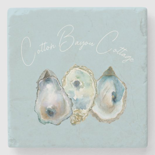 Waterverf Oester Stenen Onderzetter (Voorkant)