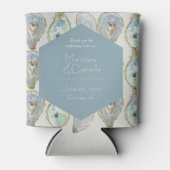 Waterverf Oesters bruiloft - Dusty Blue Blikjeskoeler (Voorkant)