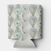 Waterverf Oesters bruiloft - Dusty Blue Blikjeskoeler (Achterkant)