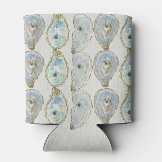 Waterverf Oesters bruiloft - Dusty Blue Blikjeskoeler (Achterkant)