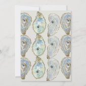 Waterverf Oesters bruiloft - Dusty Blue Kaart (Achterkant)