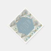 Waterverf Oesters bruiloft - Dusty Blue Servet (Hoek)