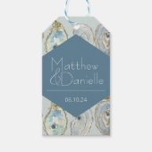 Waterverf oesters bruiloft gunst dank u cadeaulabel (Voorkant)