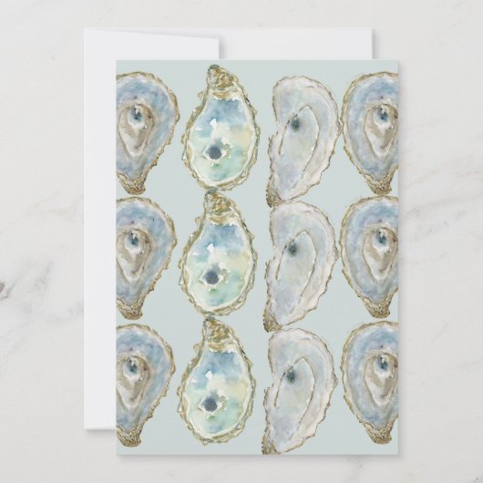 Waterverf oesters bruiloft kaart (Achterkant)