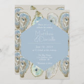 Waterverf Oesters bruiloft - lichtblauw Kaart (Voorkant / Achterkant)